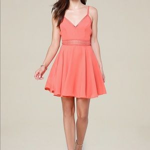 Lace Trim Flared Dress